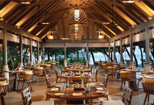 Spacious timber-roofed multi-cuisine dining pavilion